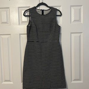 Talbots Black/White Striped Sheath Dress